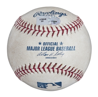 2012 Detroit Tigers at Kansas City Royals Game Used OML Selig Baseball (MLB Authenticated) 